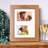Personalised Mummy Wooden Double Photo Frame Gift Landscape